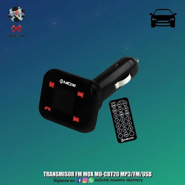 TRANSMISOR FM MOX MO-CBT20 MP3/FM/USB