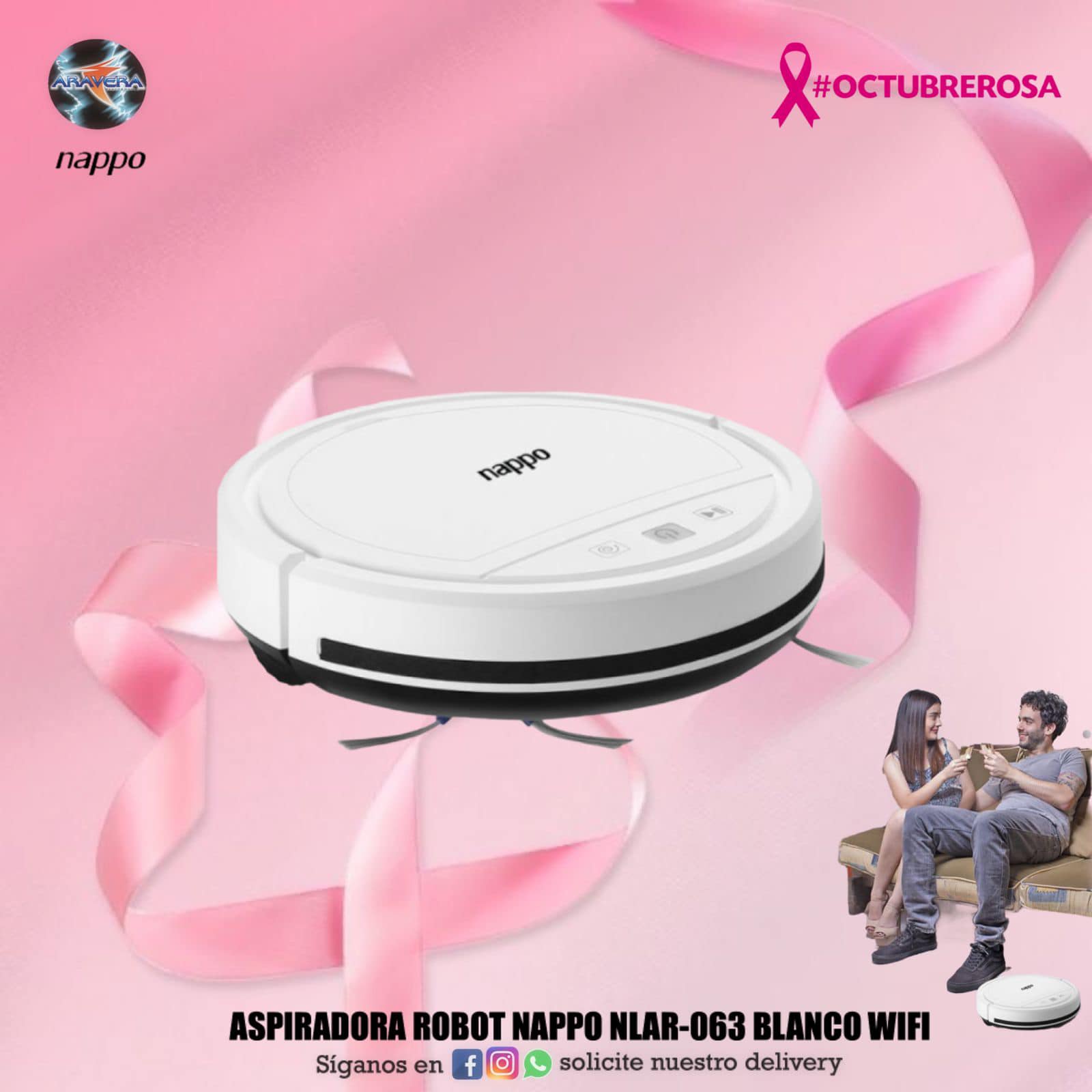 🤖ASPIRADORA ROBOT NAPPO NLAR-063 BLANCO WIFI 🤖 – Aravera