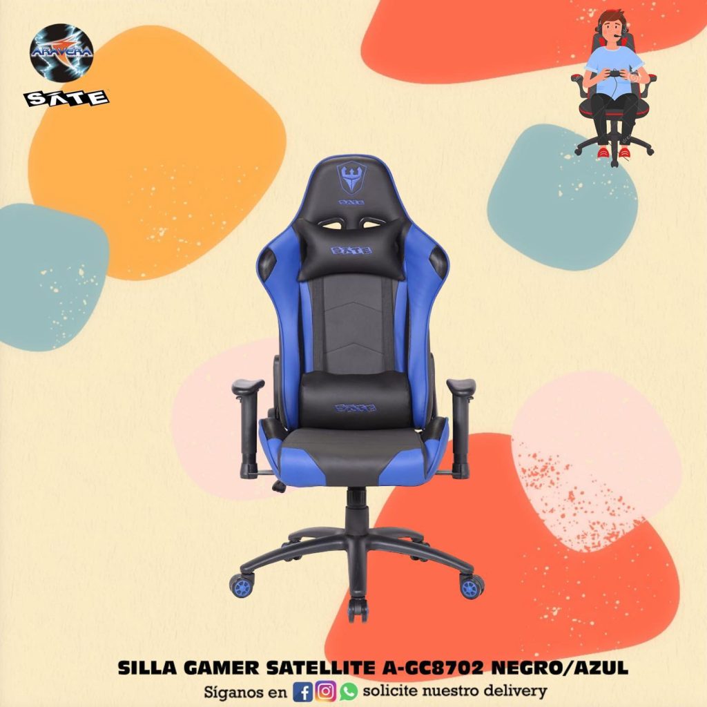 SILLA GAMER SATELLITE AGC8702 NEGRO/AZUL Aravera