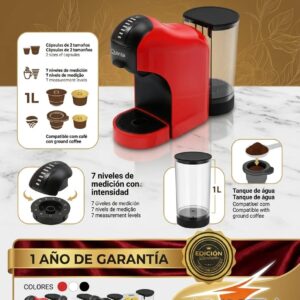 CAFETERA QUANTA QTCMC50 3 EN 1 ROJO