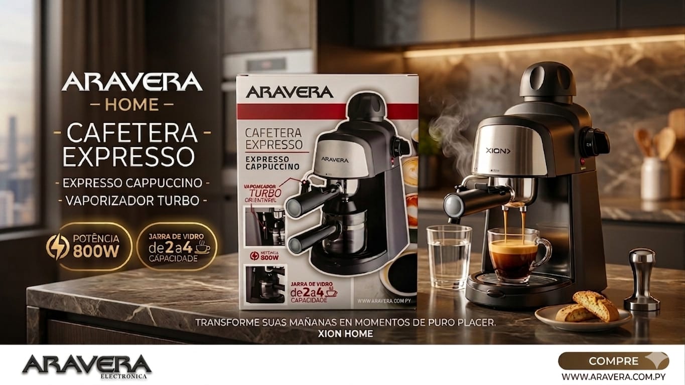 CAFETERA EXPRESSO XION XI-CM15 2 A 4 TAZAS 800W