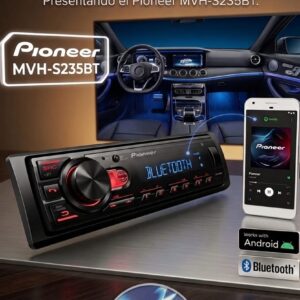 AUTORADIO PIONEER MVH-S235BT SIN LECTOR  ROJO USB