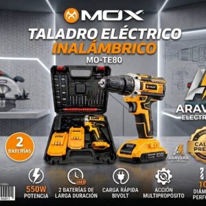 TALADRO ELECTRICO MOX MO-TE80 2 BATERIAS