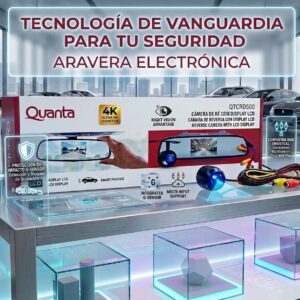 RETROVISOR DISPLAY QUANTA QTCRD500 RETRO CON CAMARA