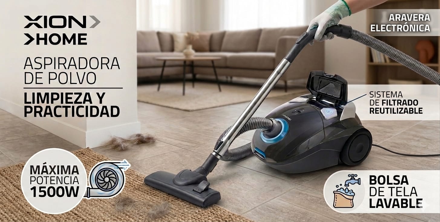 ASPIRADORA XION XI-VC1500 NEGRO 1500W 220V