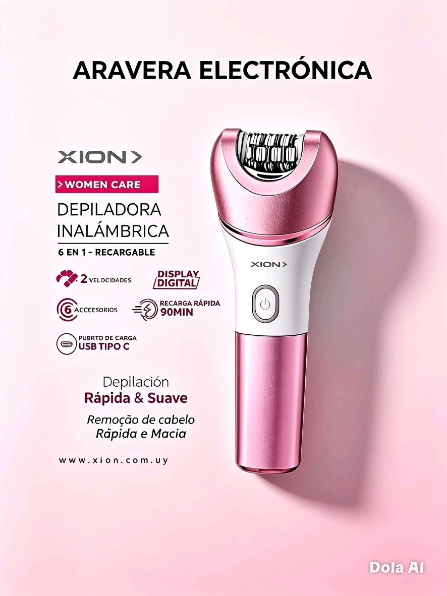 DEPILADOR XION XI-EPILATOR6X1 INALAMBRICO ROSADO