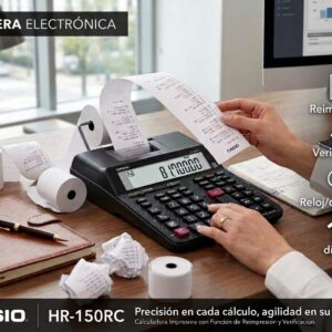 CALCULADORA CASIO HR-150RC MEDIANO NEGRO