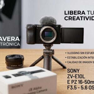 CAMARA SONY ZV-E10L 24.2 MP UHD 4K NEGRO 16-50MM