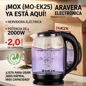 JARRA ELECTRICA MOX DE VIDRIO MO-EK25 2 LTS 2000W
