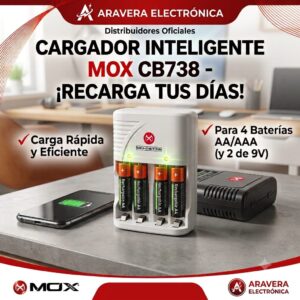 CARGADOR MOX MO-CB738 SIN PILA AA/AAA/9V