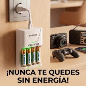 CARGADOR PHILIPS SCB2440NB PARA PILA AA/AAA