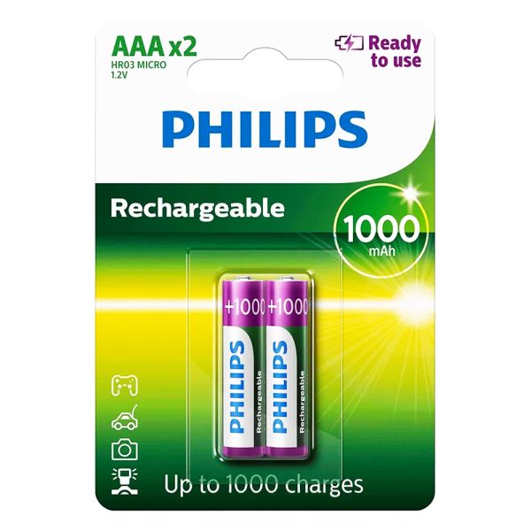PILAS PHILIPS RECARGABLE AA Y AAA DE 2PZA Y UN AAA DE 4 PZA - Imagen 3