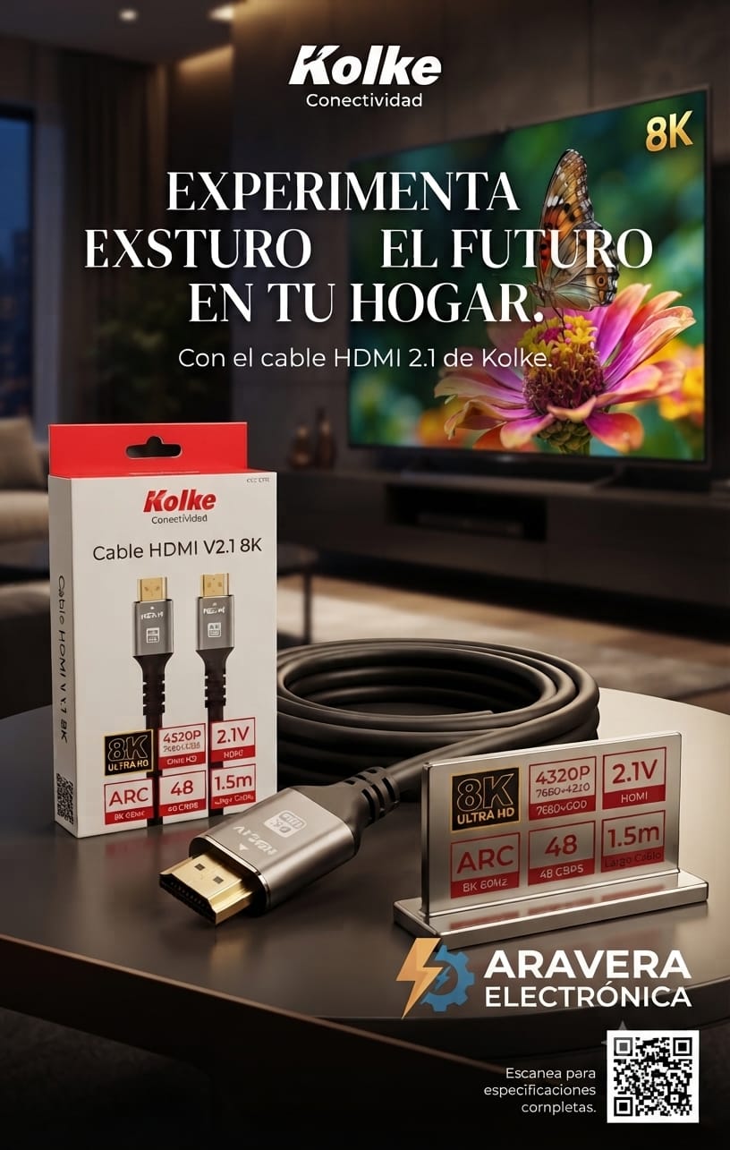 CABLE HDMI KOLKE 8K UHD 1.5 MTS KCC-2739 V2.1