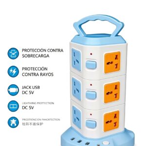 TOMACORRIENTE VERTICAL SOCKET MOD.6916 USB+12 ENCHUFES