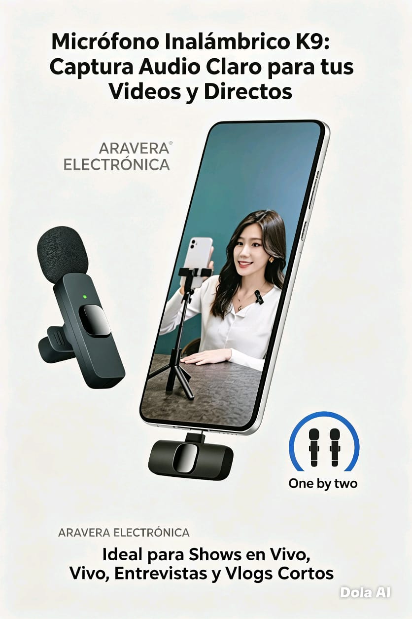 MICROFONO K9 DUAL INALAMBRICO TIPO C