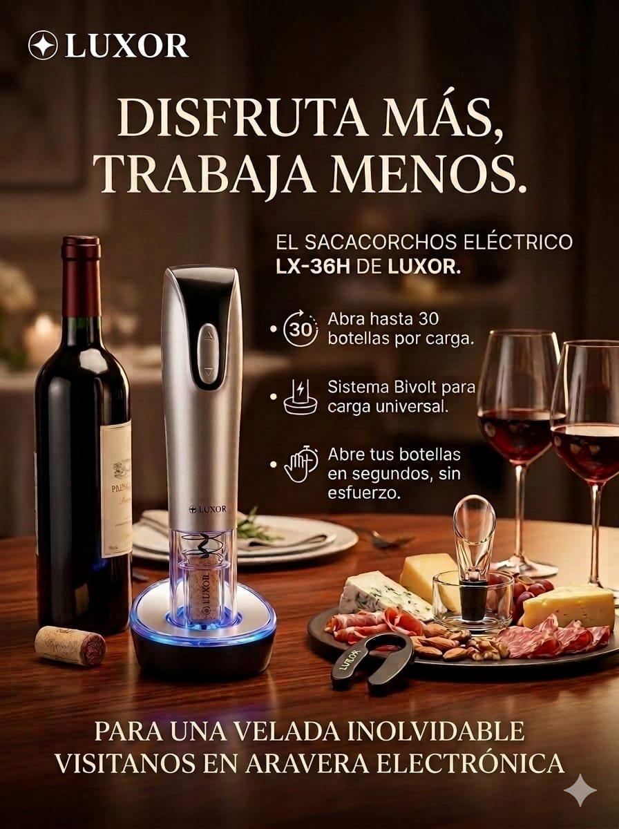 SACACORCHO ELECTRICO LUXOR LX-36H