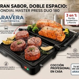 GRILL ELEC. MONDIAL 3 EN 1 PG-01-180