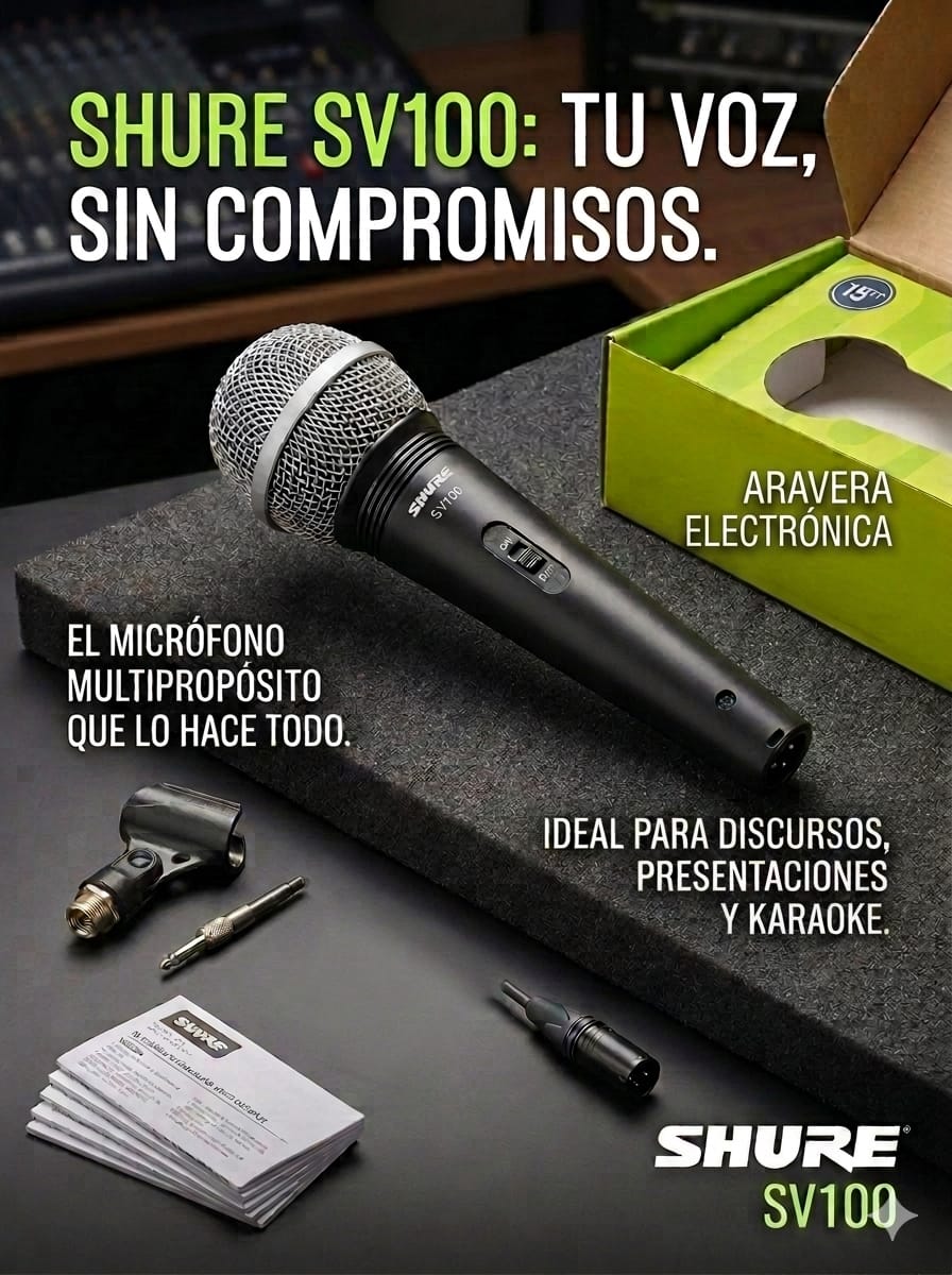 MICROFONO SHURE SV100 CON CABLE INCLUIDO