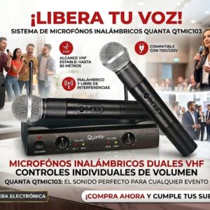 MICROFONO QUANTA QTMIC103 VHF 2 MICROFONOS