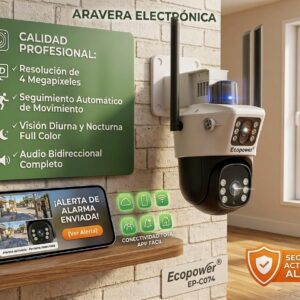 CAMARA IP ECOPOWER EP-C074 DOBLE VISOR 4 MEGA