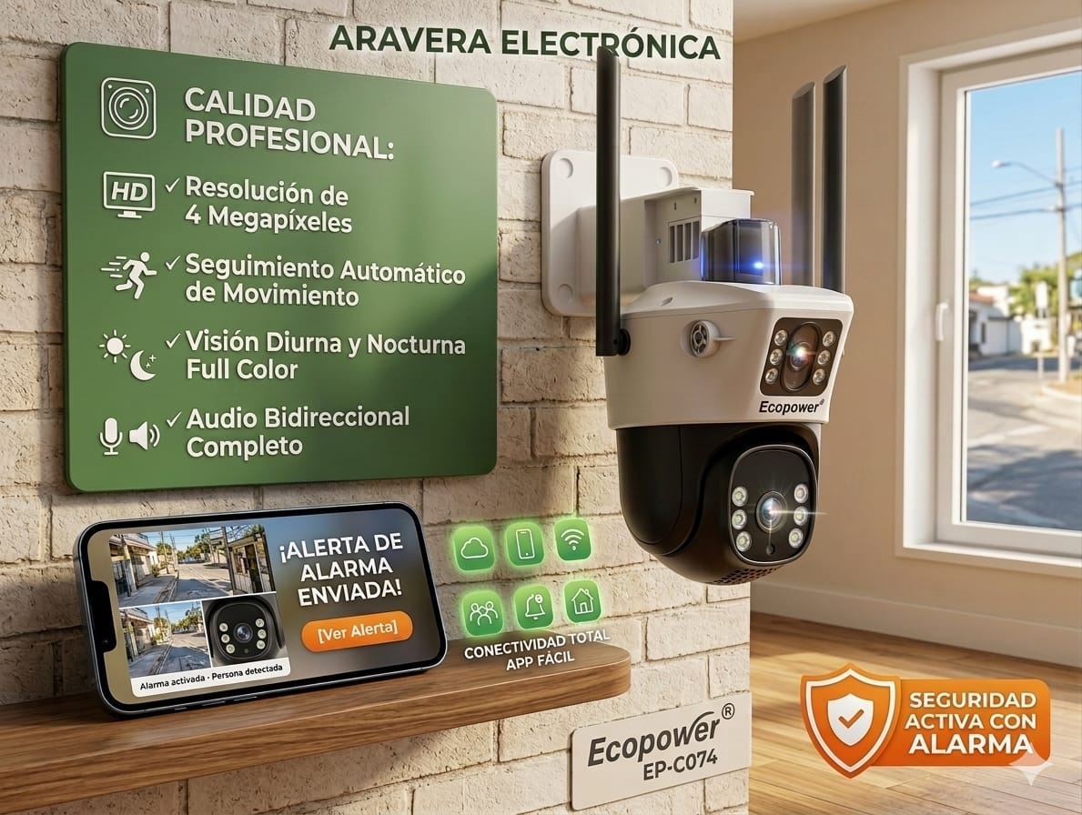 CAMARA IP ECOPOWER EP-C074 DOBLE VISOR 4 MEGA