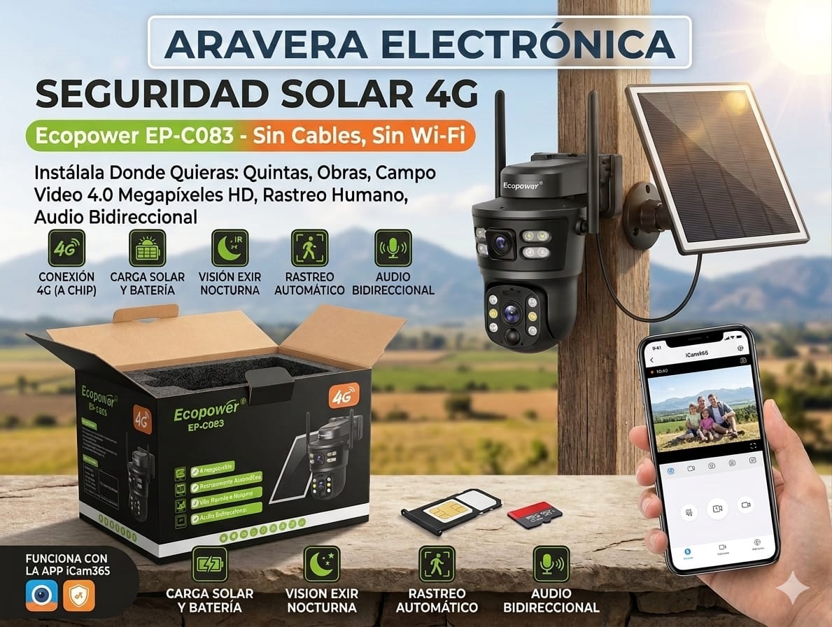 CAMARA IP ECOPOWER EP-C083 4G SOLAR