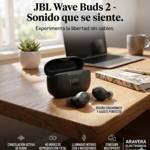 AURICULAR JBL TUNE BUDS 2 NEGRO PERFECT 48 HORAS