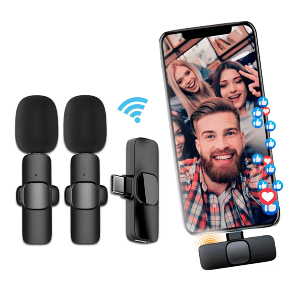 MICROFONO K9 DUAL INALAMBRICO TIPO C - Imagen 3