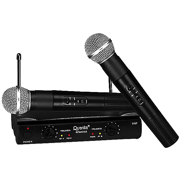MICROFONO QUANTA QTMIC103 VHF 2 MICROFONOS - Imagen 2