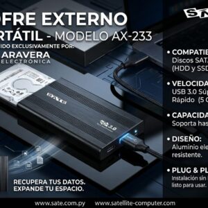 GAVETA HDD AX-233 SATA 2.5" UP 10 TB