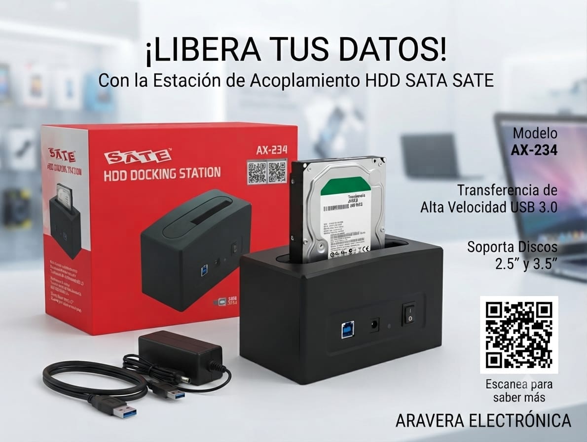 GAVETA HDD AX-234 SATA 2.5" UP 10 TB DOCKING