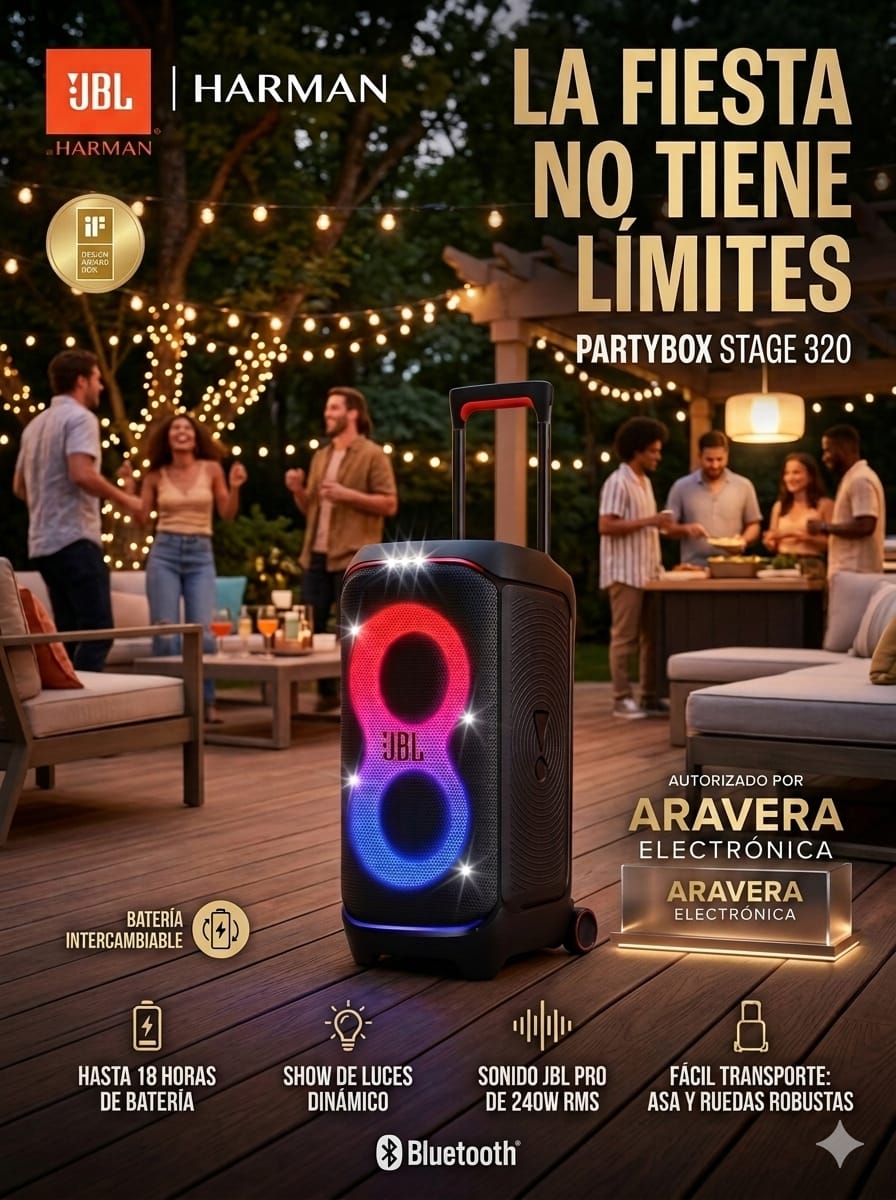 PARLANTE JBL PARTYBOX 320 STAGE NEGRO 240W