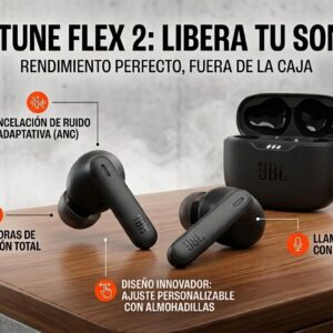 AUDIFONO JBL TUNE FLEX 2 NEGRO WIRELESS 48 HS