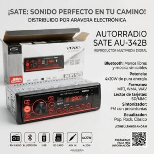 AUTORADIO SATE AU-342B USB/SD/AUX/BT