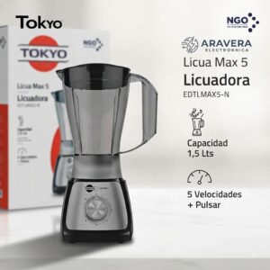 LICUADORA TOKYO LICUAMAX 5 VELOCIDADES NEGRO