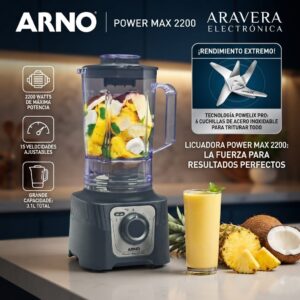 LICUADORA ARNO POWER MAX LN66 15 VELOCIDADES 2200W