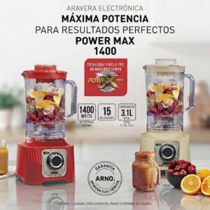 LICUADORA ARNO LN64 3.1 LTS 15 VELOCIDADES 1400W BLANCO/ROJO