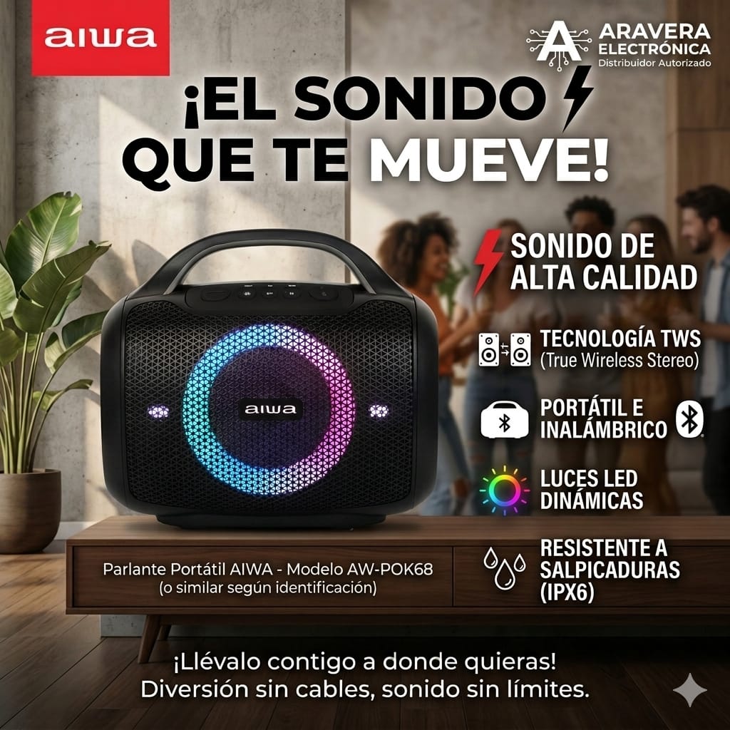 PARLANTE AIWA AWPOK68 USB/BT/FM/500W