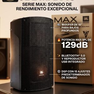 PARLANTE JBL 15" MAX 15 129DB SPL BT/USB + PEDESTAL