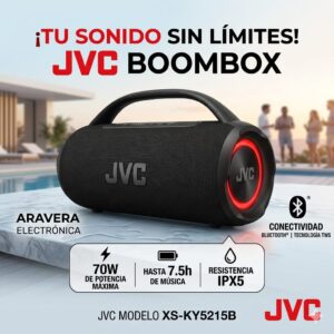 PARLANTE JVC NEGRO XS-KY215B 70W/BT/IPX5