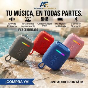 PARLANTE JVC XS-KY2115 BT/9.5H/10W AZUL/NEGRO/ROJO/ROSA