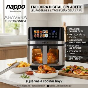 FREIDORA NAPPO NEF-051 8 LTS SIN ACEITE