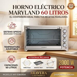 HORNO MARYLAND 60 LTS 2000W MR-EO8060R